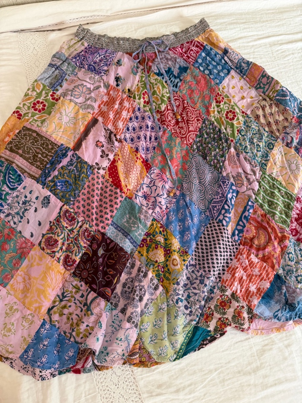 Vintage patchwork maxi skirt